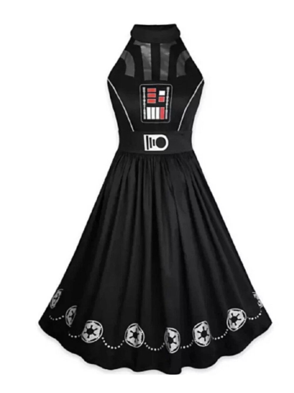 Disney Dress Shop Disney Parks Dress Star Wars Darth Vader Women LG Halter, EUC